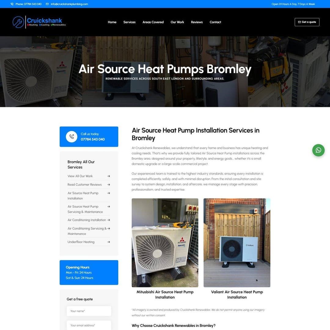 Website design for Air Source Heat Pump Installers by Rushax