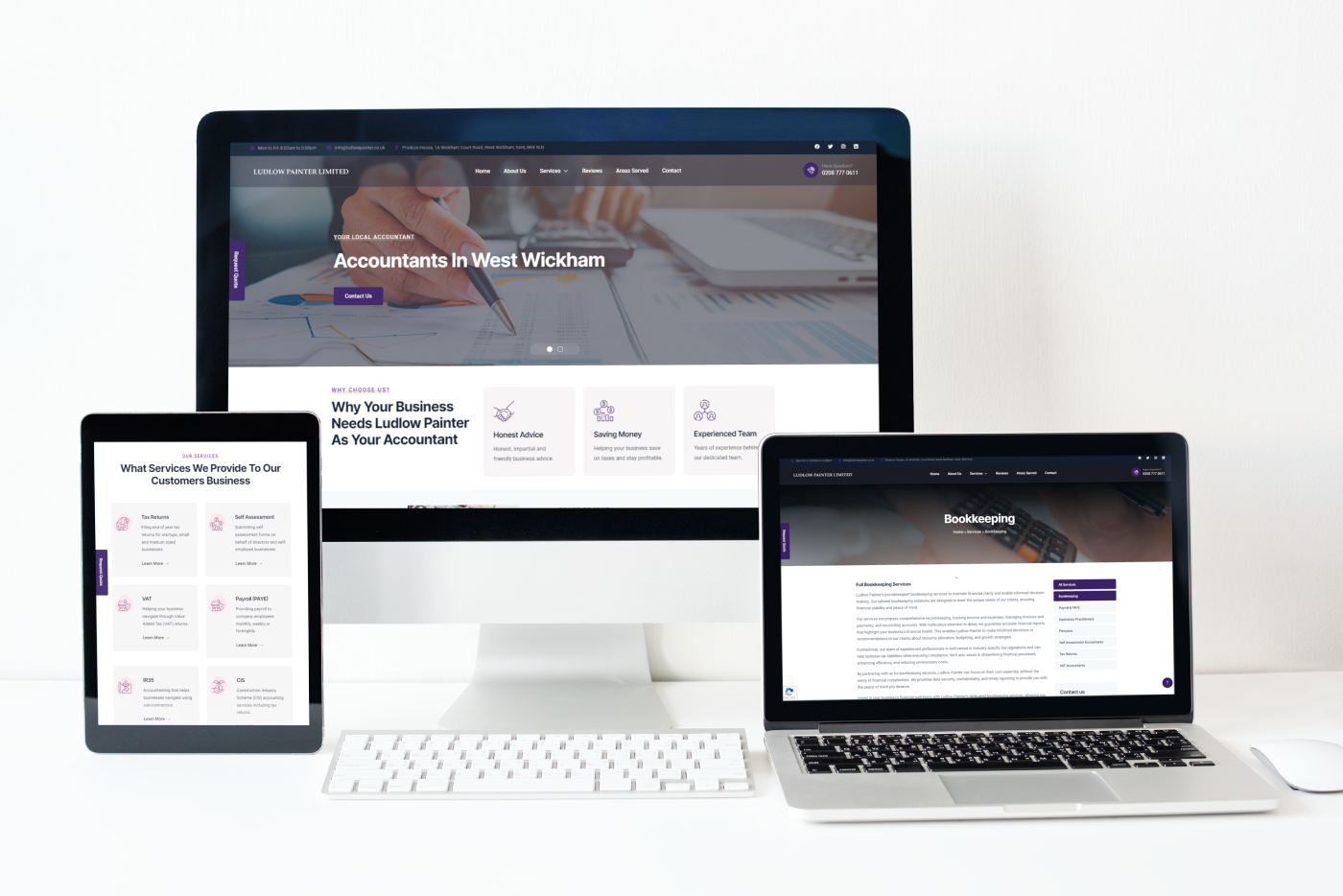 Website created for an accountant in West Wickham