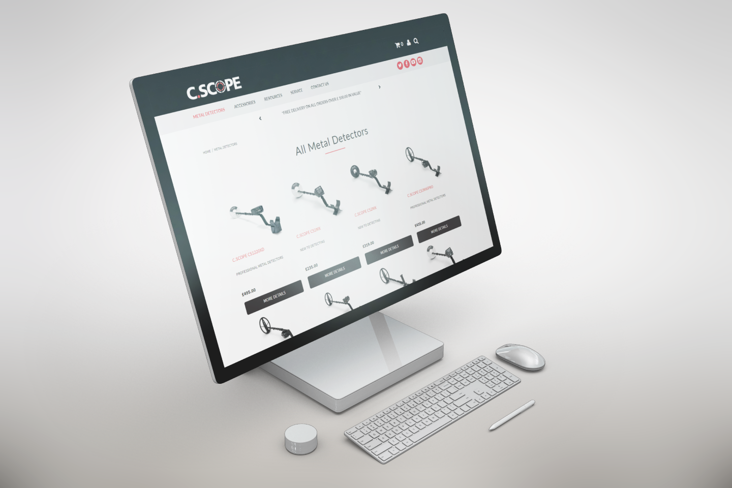 Fixed Ecommerce website for a Metal Detector company in Kent